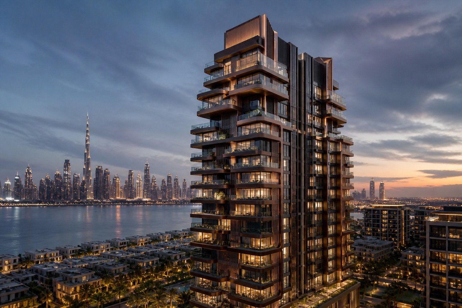 AI-generated architectural concept for the Binghatti Group enquiry category; not an actual project